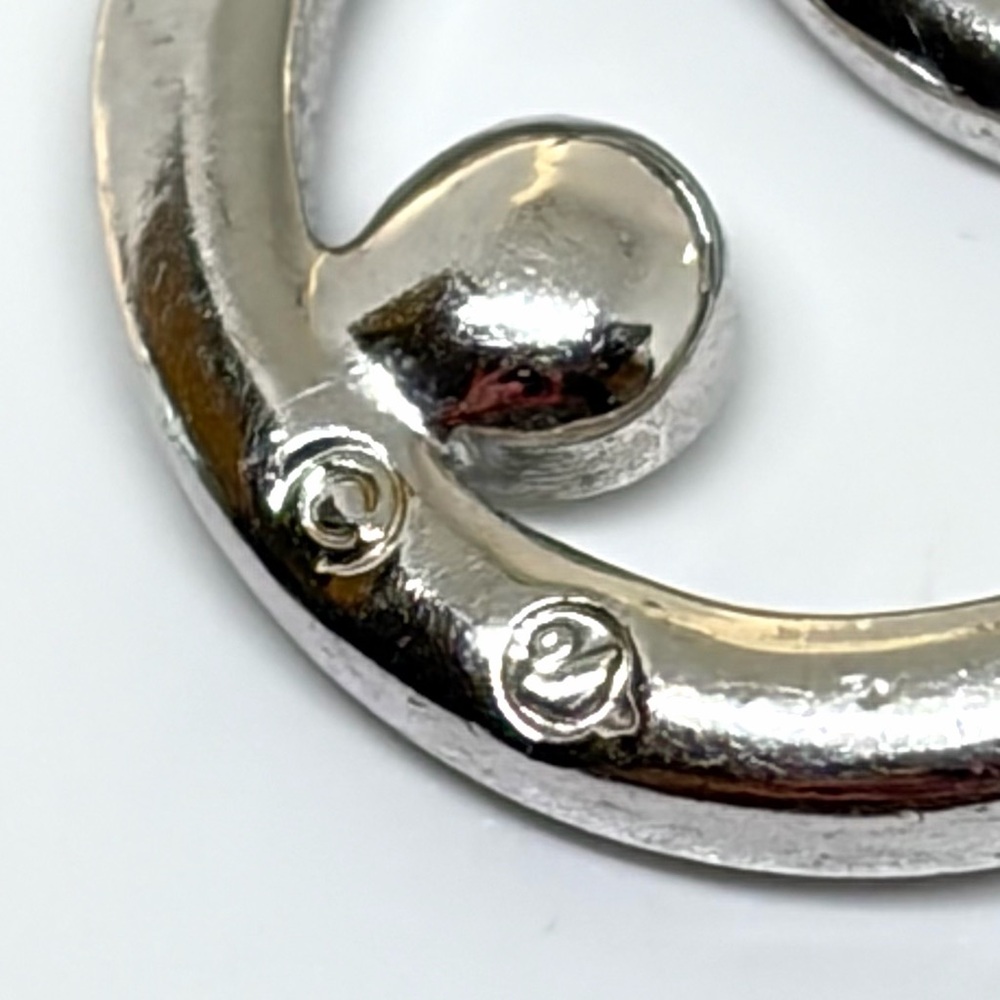 Vintage Swarovski Silver Tone Modern Austria Crystal Petite Hoop Chain Necklace - Picture 10 of 12